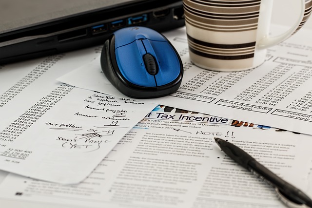 picture of tax papers lying on a work table